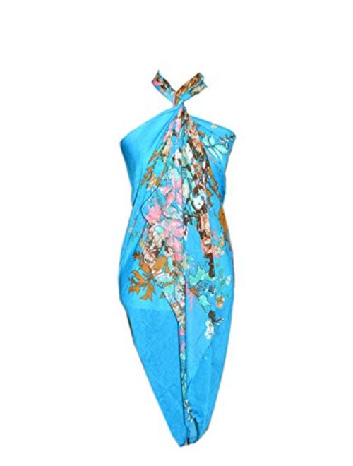 Scarf_tradinginc Floral Dragonfly Bird Pareo Sarong Swimsuite Cover up