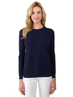 JENNIE LIU J CASHMERE Women's 100% Cashmere Long Sleeve Pullover Crew Neck Sweater