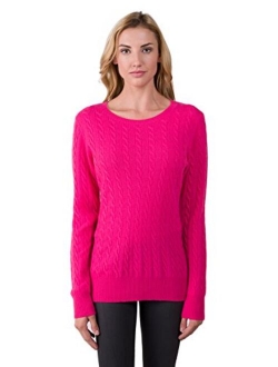 JENNIE LIU J CASHMERE Women's 100% Cashmere Long Sleeve Pullover Crew Neck Sweater