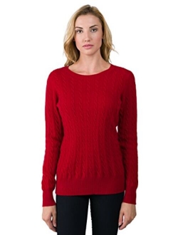 JENNIE LIU J CASHMERE Women's 100% Cashmere Long Sleeve Pullover Crew Neck Sweater