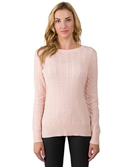 JENNIE LIU J CASHMERE Women's 100% Cashmere Long Sleeve Pullover Crew Neck Sweater