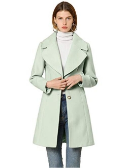 Women's Elegant Notched Lapel Button Single Breasted Winter Coat