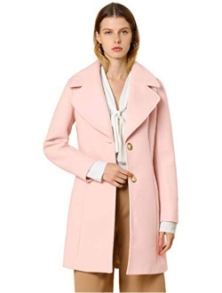 Women's Elegant Notched Lapel Button Single Breasted Winter Coat