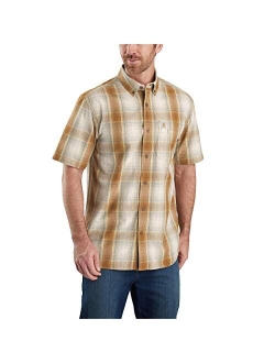 Men's Relaxed Fit Short Sleeve Plaid Shirt