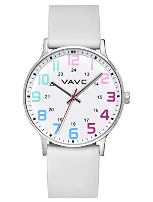 VAVC Nurse Watch for Medical Students,Doctors,Women with Second Hand and 24 Hour. Easy to Read Watch