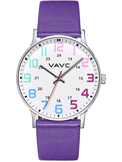 VAVC Nurse Watch for Medical Students,Doctors,Women with Second Hand and 24 Hour. Easy to Read Watch