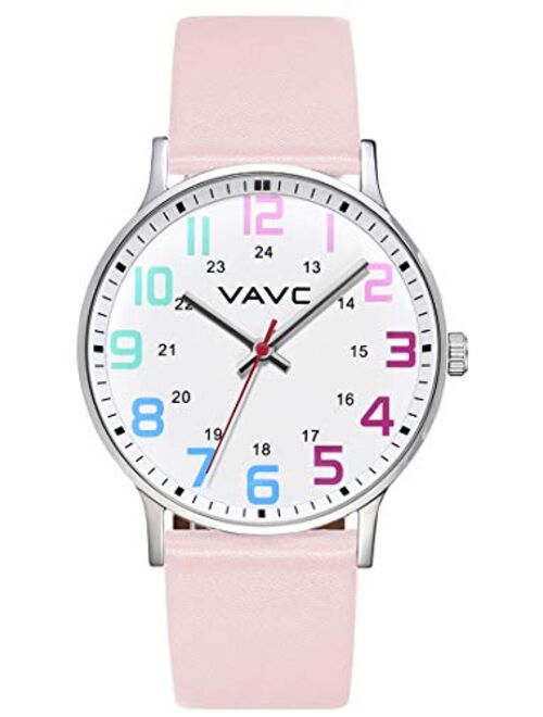 VAVC Nurse Watch for Medical Students,Doctors,Women with Second Hand and 24 Hour. Easy to Read Watch