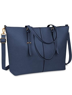 Laptop Tote Bag for Women 15.6 Inch Leather Computer Laptop Bag Office Work Bag