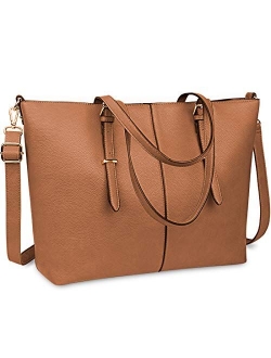 Laptop Tote Bag for Women 15.6 Inch Leather Computer Laptop Bag Office Work Bag