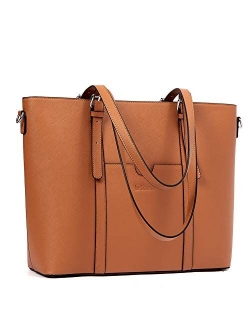 BROMEN Women Briefcase 15.6 inch Laptop Tote Bag Vintage Leather Handbags Shoulder Work Purses