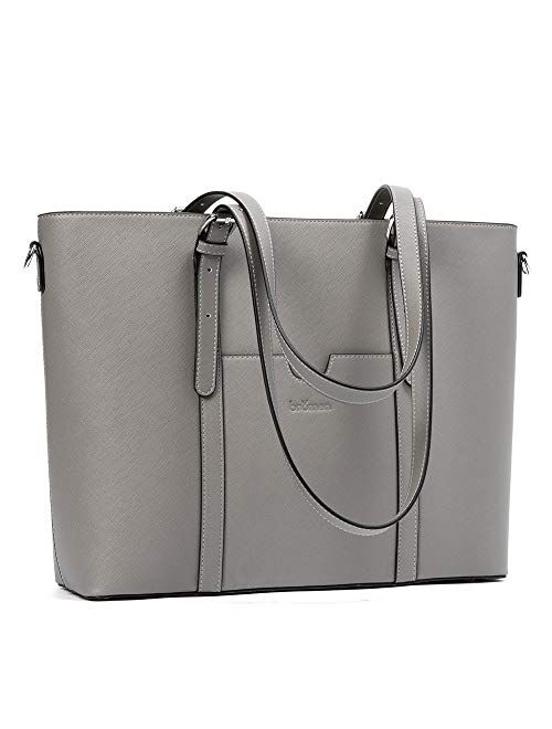 BROMEN Women Briefcase 15.6 inch Laptop Tote Bag Vintage Leather Handbags Shoulder Work Purses