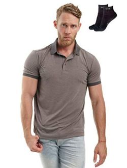 Slim Fit Polo Shirts for Men - Premium Organic Cotton Short Sleeve Casual Fitted Collared Mens Polo T Shirt