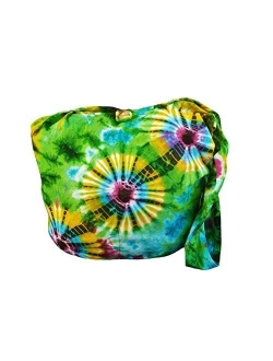 BTP! Tie Dye Sling Crossbody Shoulder Bag Purse Hippie Hobo Cotton Bohemian Colorful Firework