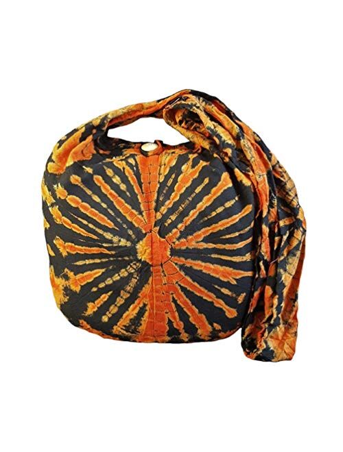 BTP! Tie Dye Sling Crossbody Shoulder Bag Purse Hippie Hobo Cotton Bohemian Colorful Firework