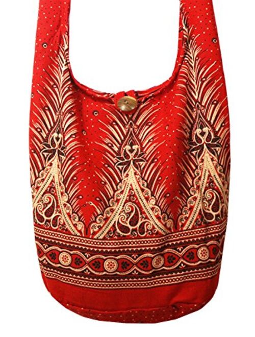 Lovely Creations's Hippie Boho New Elephant Crossbody Bohemian Gypsy Sling Shoulder Bag"Medium" Size