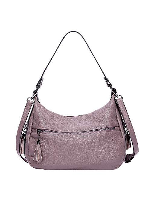 OVER EARTH Womens Handbags Soft Leather Hobo Shoulder Bag Ladies Crossbody Tote Purses with Tassel