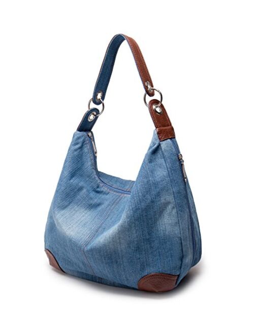 Dreams Mall(TM) Women's Handbag Purse Hobo Tote Top Handle Shoulder Crossbody Bags Denim