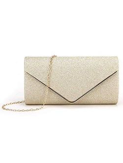 Clutch Purse Evening Bag for Women Prom Sparkling Handbag With Detachable Chain for Wedding and Party