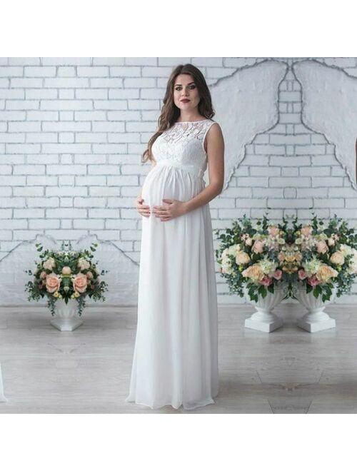 SMDPPWDBB Lace Maternity Dresses Maternity Photography Props Women Long Maxi Dre