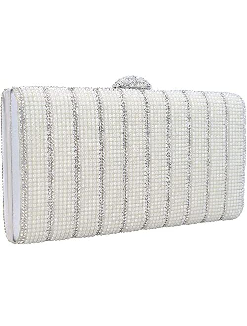 Dexmay Large Rhinestone Crystal Clutch Evening Bag Women Formal Purse for Cocktail Prom Party