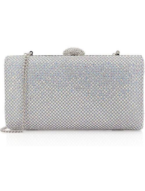 Dexmay Large Rhinestone Crystal Clutch Evening Bag Women Formal Purse for Cocktail Prom Party