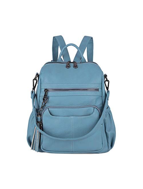 Women Bags Backpack Purse PU Leather Zipper Bags Casual Backpacks Shoulder Bags