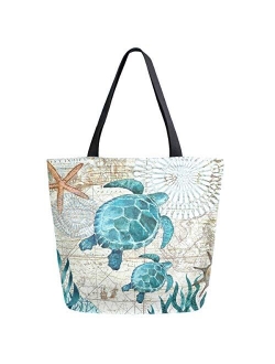 ZzWwR Stylish Print Extra Large Shoulder Tote Bag for Beach Travel Weekender Gym Grocery Shopping