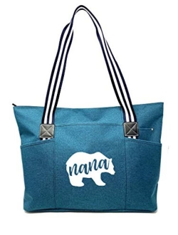 Large Zippered Tote Bags with Pockets for Grandma - Perfect Gifts