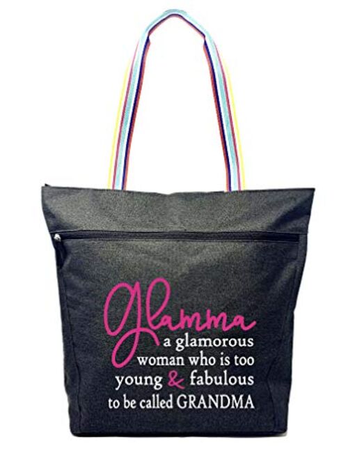 Large Zippered Tote Bags with Pockets for Grandma - Perfect Gifts