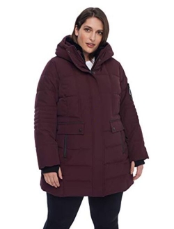 Alpine North Women's Plus Size Vegan Down Mid-Length Parka Coat