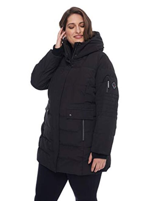 Alpine North Women's Plus Size Vegan Down Mid-Length Parka Coat