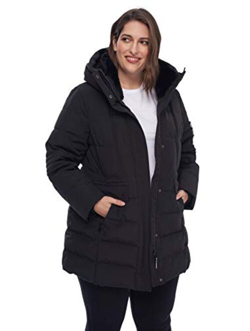 Alpine North Women's Plus Size Vegan Down Mid-Length Parka Coat