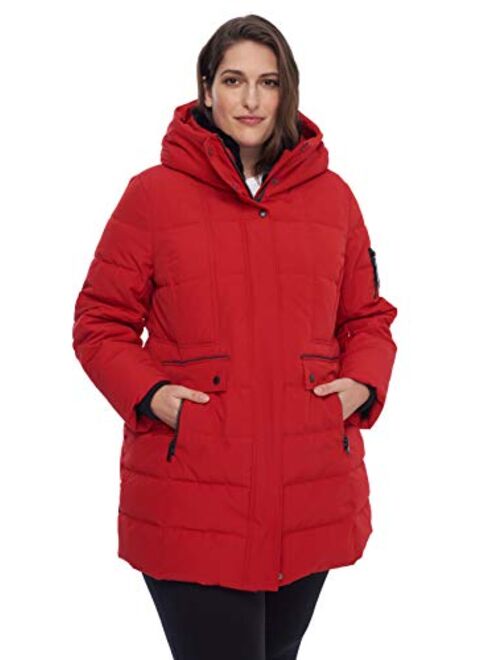 Alpine North Women's Plus Size Vegan Down Mid-Length Parka Coat