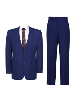 Men's Suit 2-Piece Classic Fit Solid Color Single Breasted 2 Buttons Jacket Dress Pants