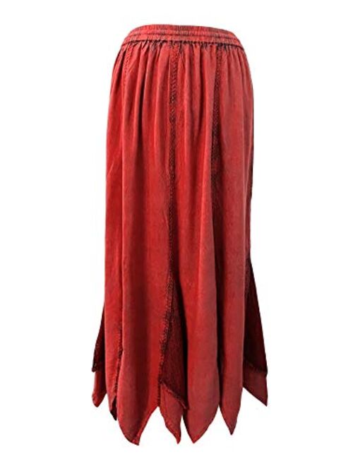 Agan Traders 714 SK Women's Bohemian Gypsy Medieval Vintage Asymmetrical Hem Netted Long Maxi Skirt