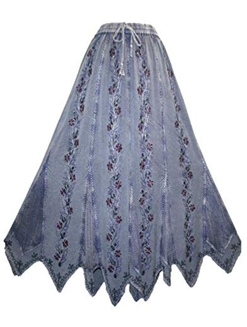 Agan Traders 714 SK Women's Bohemian Gypsy Medieval Vintage Asymmetrical Hem Netted Long Maxi Skirt