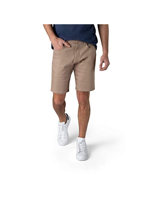 IZOD Men's Casual Stretch Knit Jean Shorts, Classic 5-Pocket Design, Classic Fit Knit Denim Shorts, 9.5