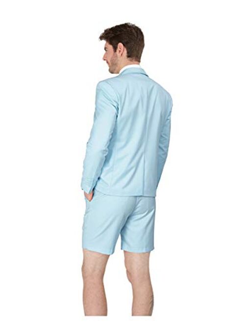 MAGE MALE Mens Summer Suit 2 Piece Suit Cause Blazer and Breathable Shorts