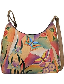 Anna By Anuschka Handpainted Large Multi Pocket Hobo