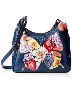 Anna By Anuschka Handpainted Large Multi Pocket Hobo