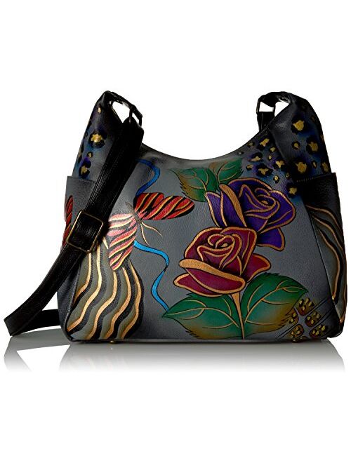 Anna By Anuschka Handpainted Large Multi Pocket Hobo