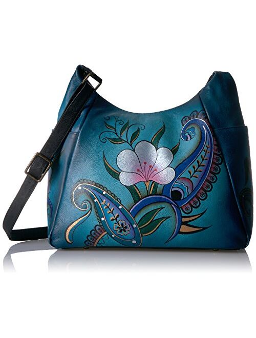 Anna By Anuschka Handpainted Large Multi Pocket Hobo