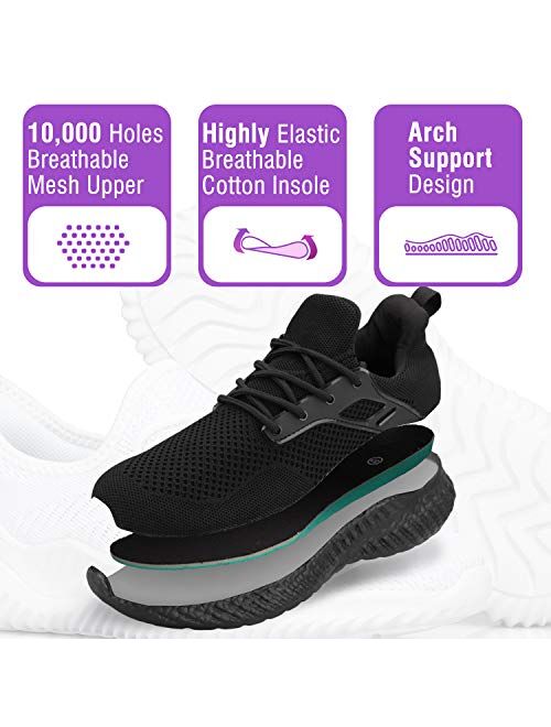 Footfox Womens Slip on Sneakers Lightweight Comfortable Mesh Sneakers Fashion Sports Gym Athletic Walking Shoes