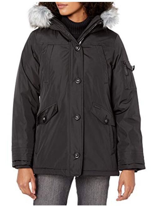 Skechers Women's Warm Winter Jacket with Faux Trimmed Hood