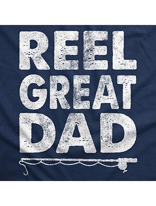 Mens Reel Great Dad T Shirt Funny Fathers Day Fishing Tee Gift for Fisherman