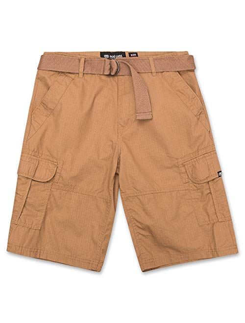 Cargo Shorts for Men - Mens and Big and Tall Twill Cargo Shorts with Belt - ECKO