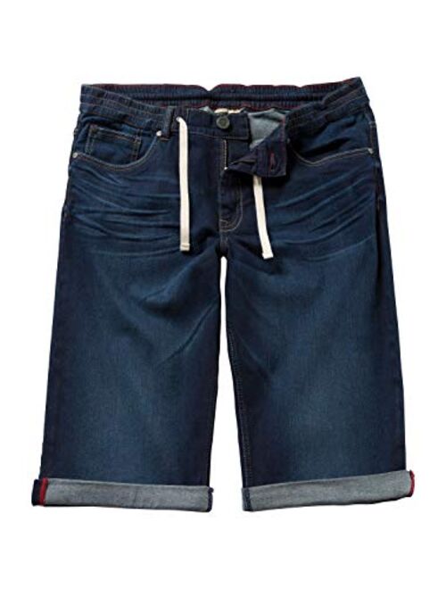 JP 1880 Men's Big and Tall Denim Jogger Stretch Bermuda Shorts 708366