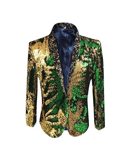 HBDesign Men 1 Piece Without Button Fashion Shiny Sequins Jackets