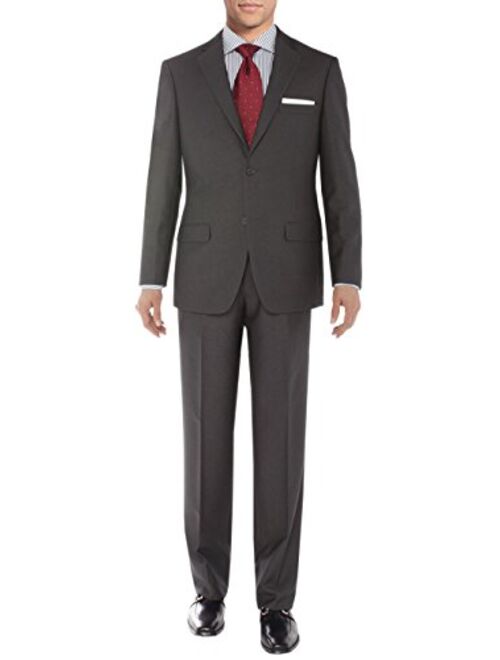 Salvatore Exte Men's Two Button Sharkskin 2 Piece Suit Modern Fit Jacket Pant