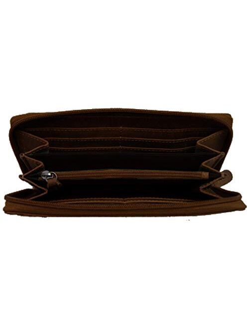 BARON of MALTZAHN - Women's Wallet OPPENHEIMER made of brown leather